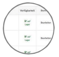 Verfügbarkeit der Ersatzteile in Echtzeit prüfen